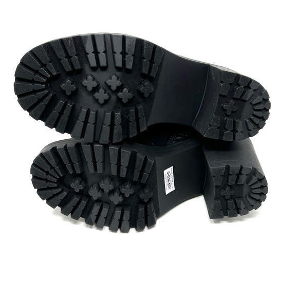 Torrid Black Faux Fur Lug Rider Combat Platform Chunky Moto Ankle Bootie Boots - Picture 9 of 9